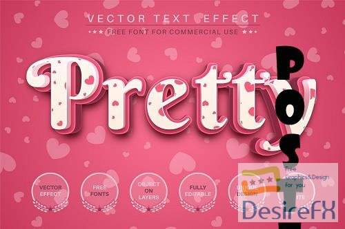 Pretty Love - editable text effect - 6225543