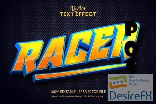Racer text, cartoon style editable text effect - 1408918