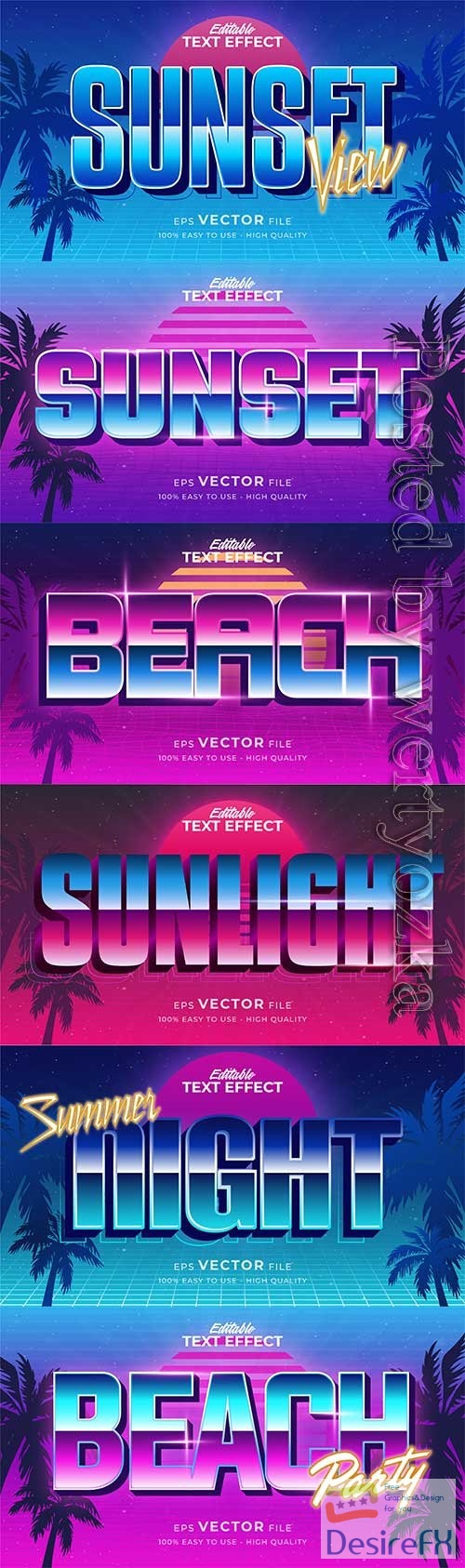 Retro summer holiday text in grunge style theme in vector vol 13
