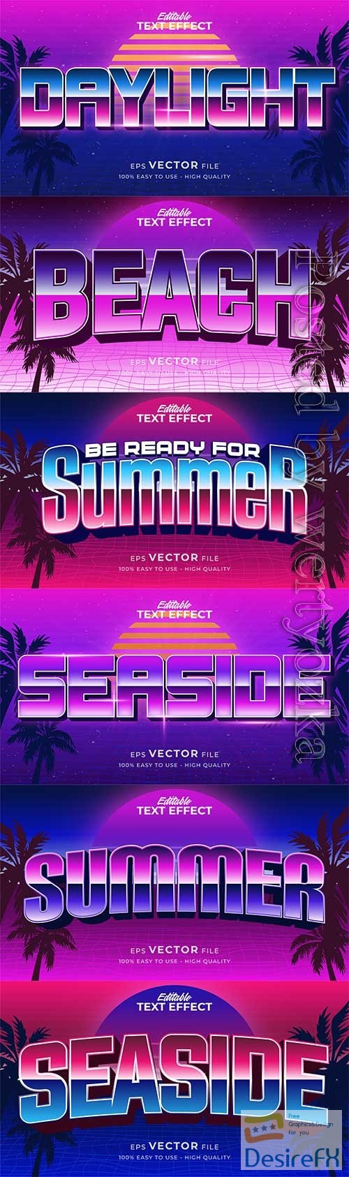 Retro summer holiday text in grunge style theme in vector vol 14