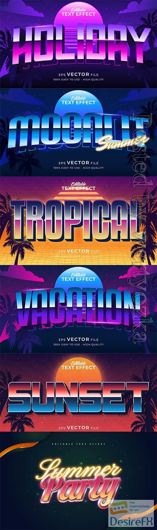 Retro summer holiday text in grunge style theme in vector vol 17