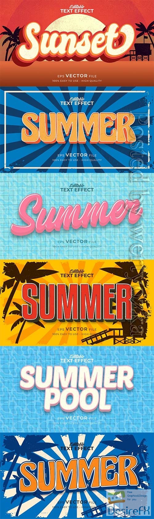 Retro summer holiday text in grunge style theme in vector vol 2