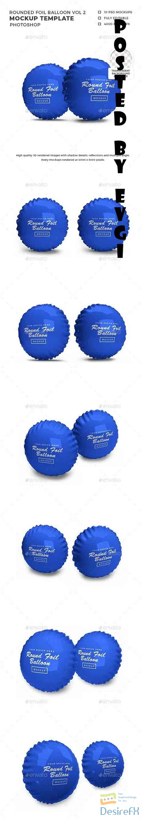 Rounded Foil Balloon 3D Mockup Template Vol 2 - 32557867