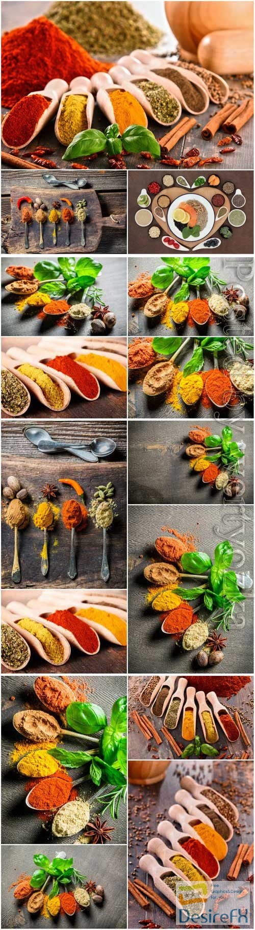 Set of various spices stock photo