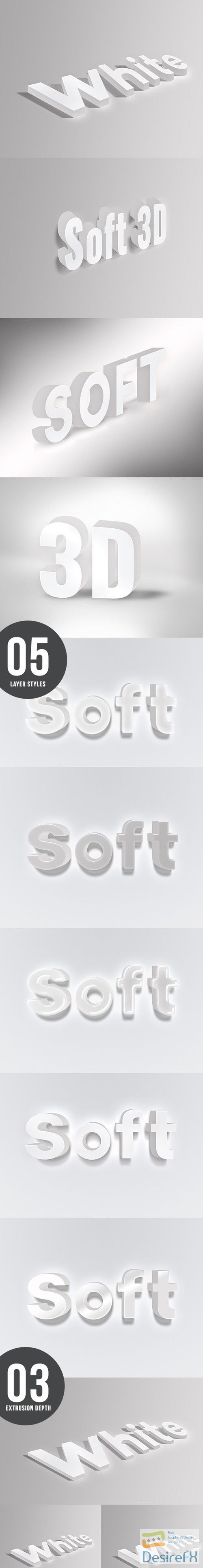 Simple White 3D Text Effects