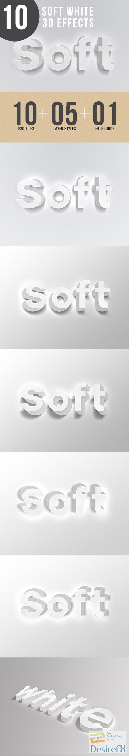 Simple White 3D Text Effects