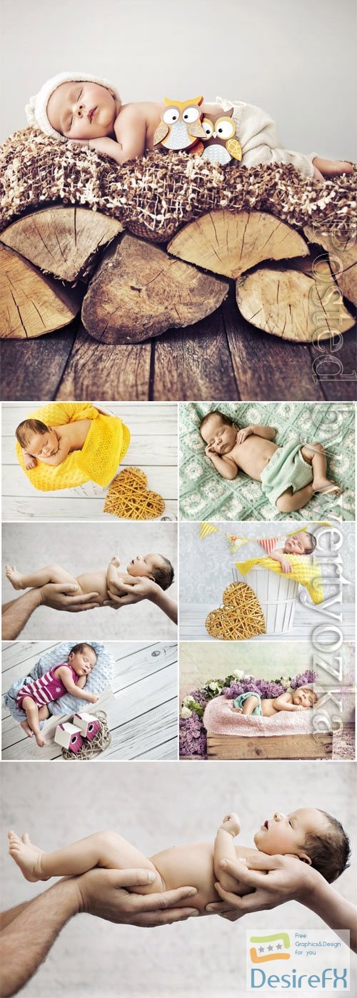 Sleeping children creative photo in studio stock photo