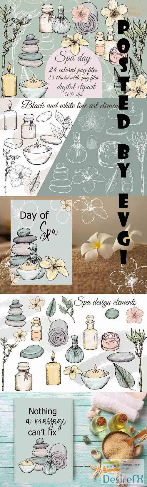 Spa day clipart, wellness png, beauty and selfcare clip art - 1411309