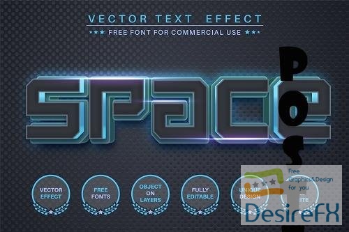 Space steel - editable text effect - 6225306