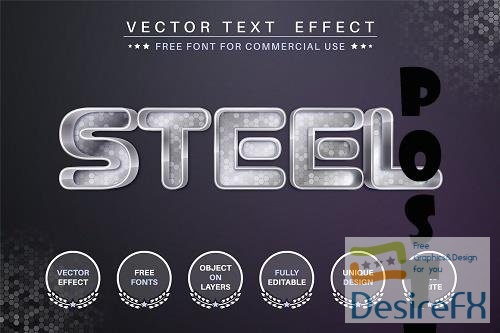 Steel editable text effect - 6236462