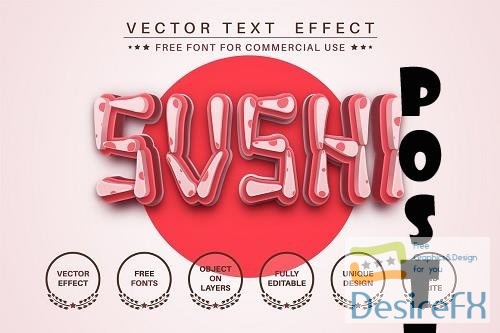 Sushi - editable text effect - 6241799