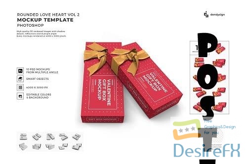 Valentine Small Gift Box Mockup Template Bundle 2 - 1425893