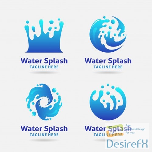 Water splash logo vector design