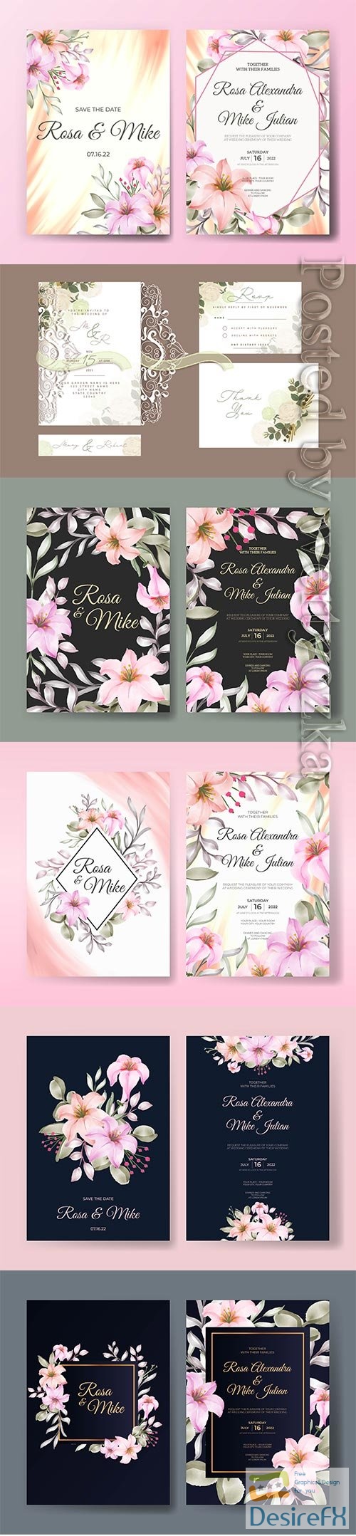 Wedding card set with beautiful design