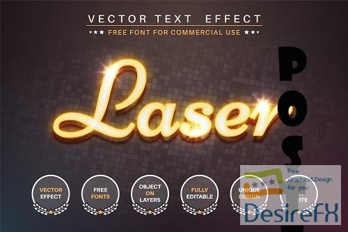 Yellow laser - editable text effect - 6204245