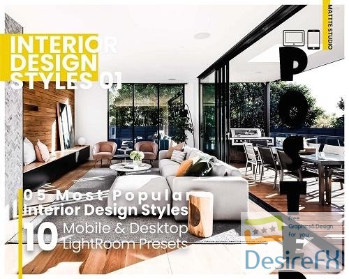 10 Interior Design Styles 01 Mobile &amp; Desktop Lightroom Presets