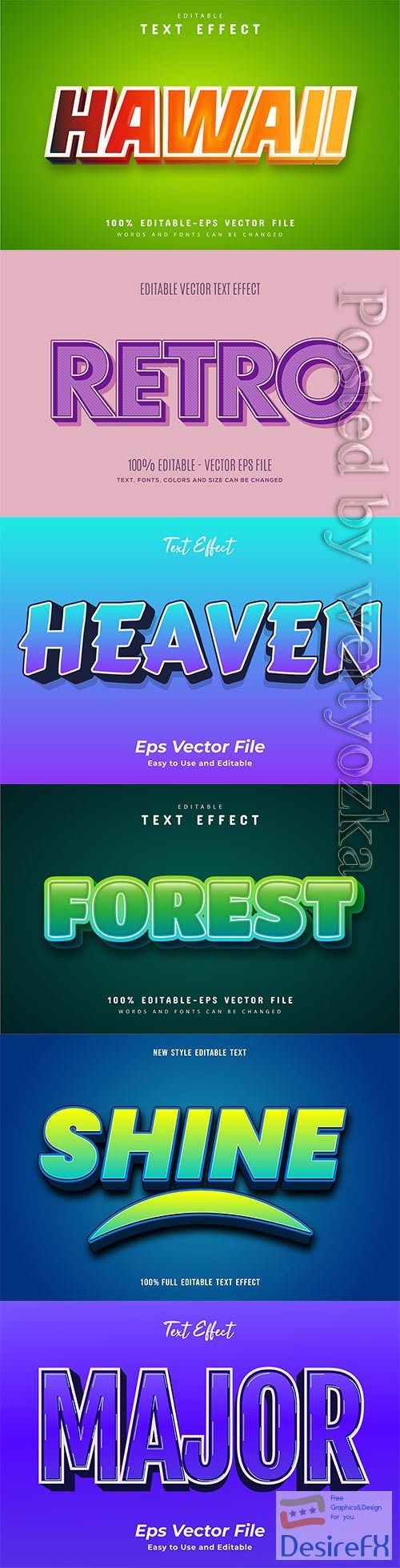 3d editable text style effect vector vol 536