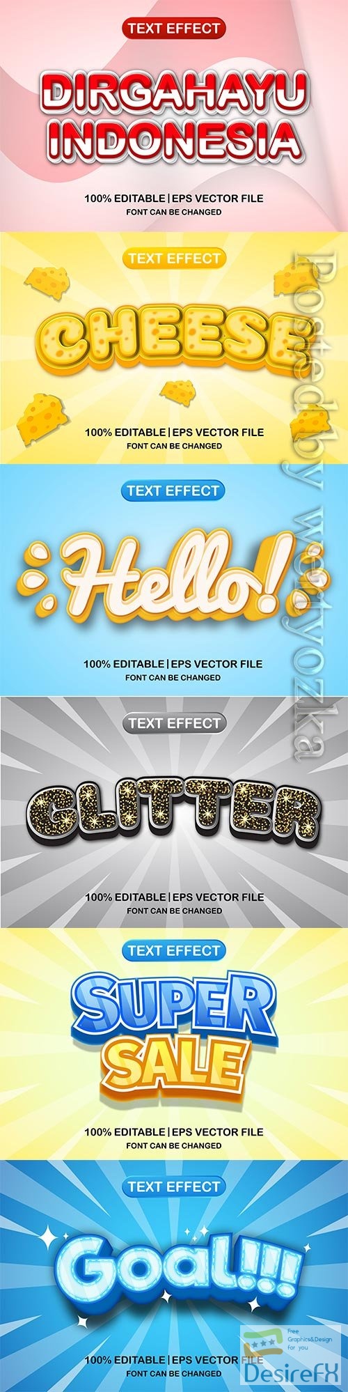 3d editable text style effect vector vol 638