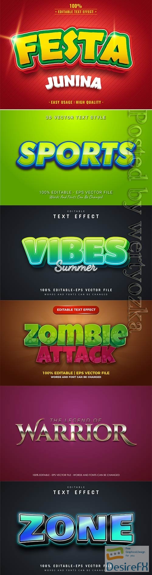 3d editable text style effect vector vol 666