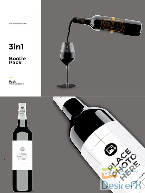 3D Wine Bottle Mock Up RW5MHU2