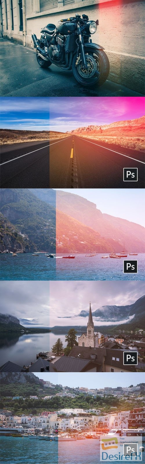 5 Light Leak Actions for Photoshop