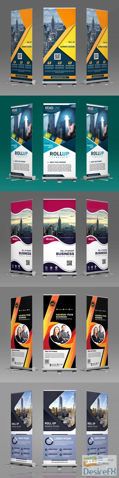 5 Roll-up Banners PSD Templates