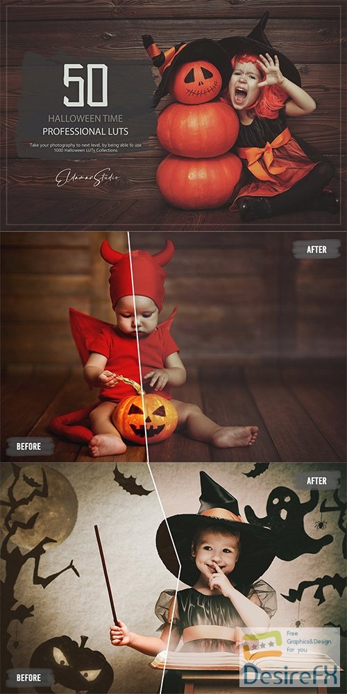 50 Halloween Time LUTs and Presets Pack