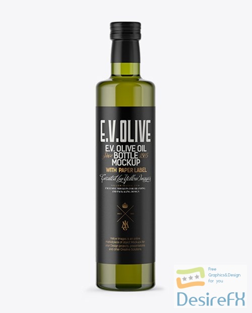 750ml Green Glass Olive Oil Bottle Mockup 14223 TIF