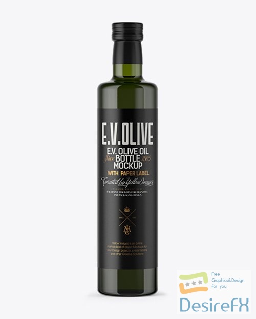 750ml Green Glass Olive Oil Bottle Mockup 14224 TIF