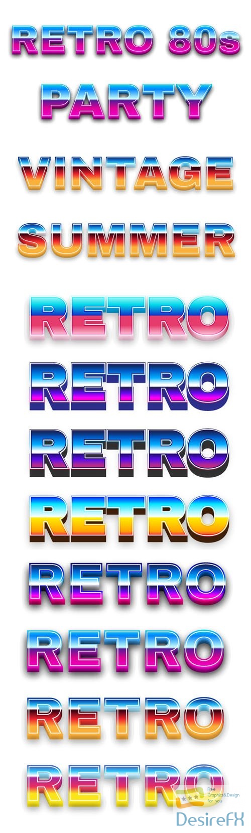 8 Colorful Neon Text Effects for Illustrator