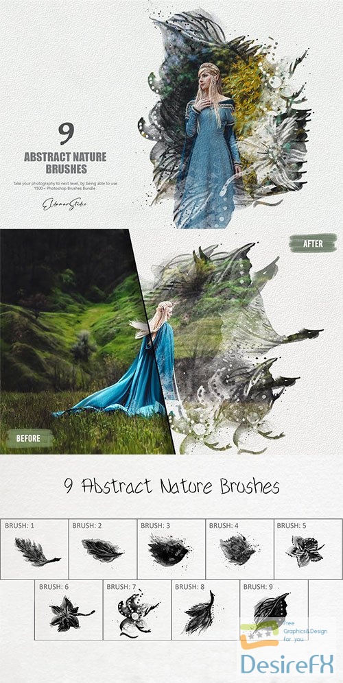 9 Abstract Nature Photoshop Brushes