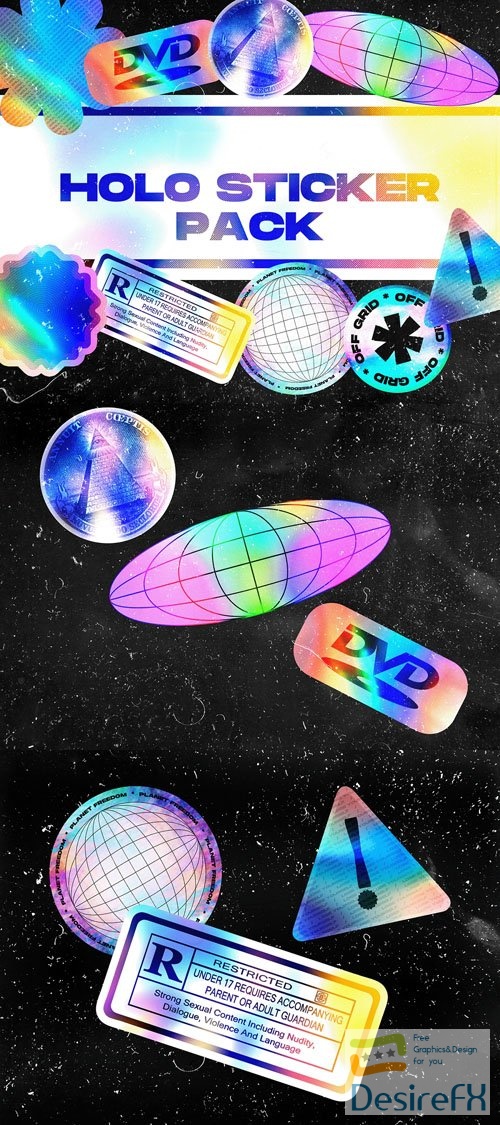 9 Holo Stickers Pack