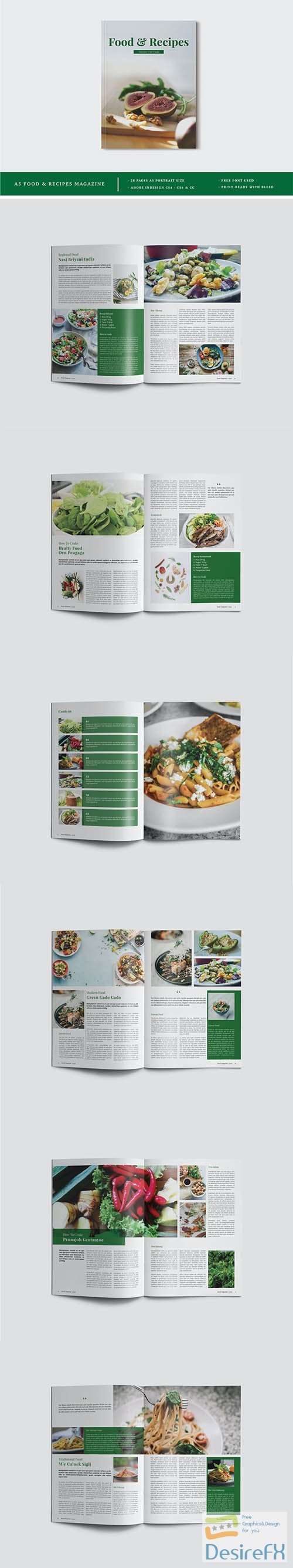 A5 Food &amp; Recipes Magazine