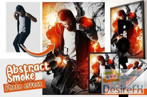 Abstract Smoke Photo effect template
