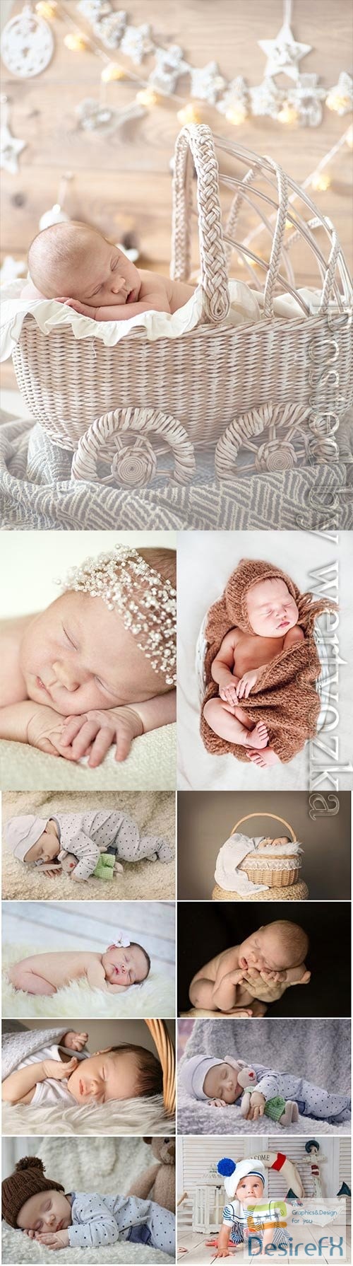 Adorable newborn babies stock photo