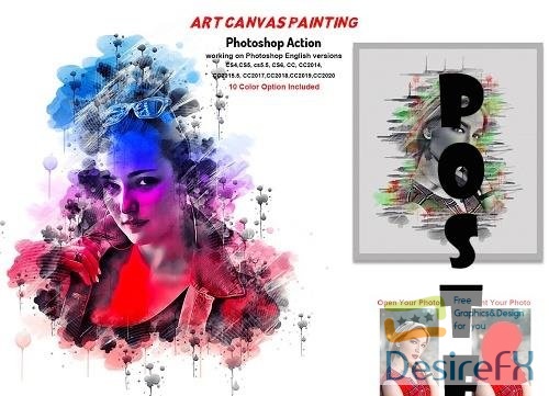 Art Canvas Painting Photoshop Action - 5758027