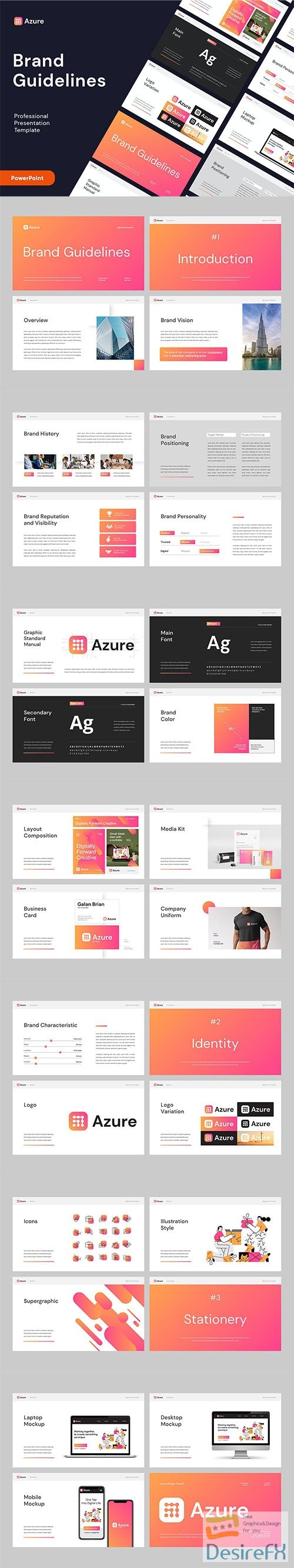 AZURE - Brand Guidelines Powerpoint, Keynote and Google Slides Template