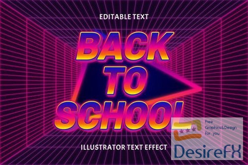 Back to school color editable text effect