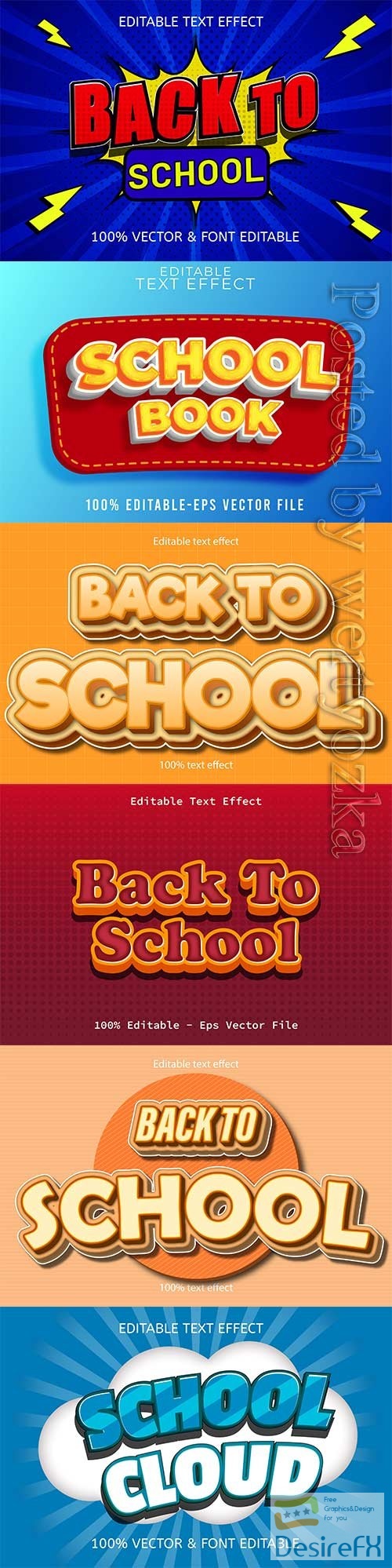 Back to school editable text effect vol 11