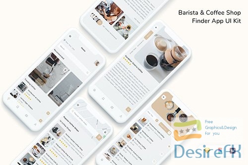 Barista &amp; Coffee Shop Finder App UI Kit