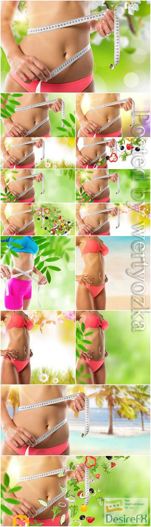 Beautiful female figure and healthy eating concept stock photo