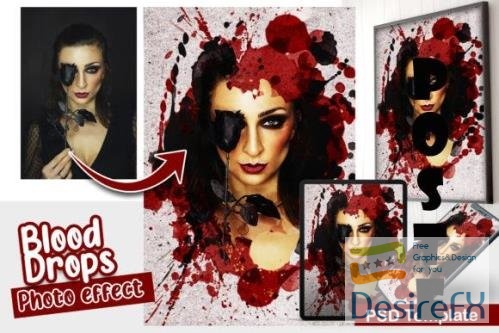 Blood Drops Photo effect template