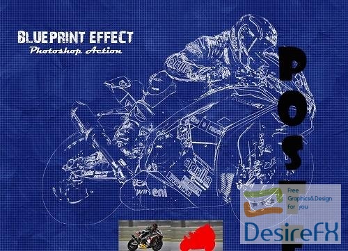 Blueprint Effect Photoshop Action - 5338560