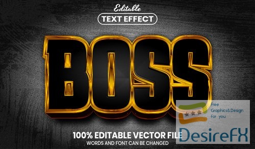 Boss text, font style editable text effect