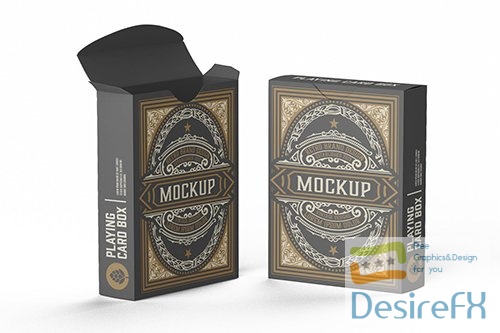 Box for Playing Cards Mockup