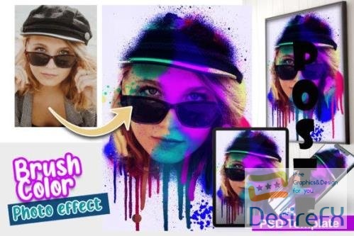 Brush Color Photo effect template