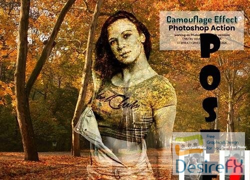 Camouflage Effect Photoshop Action - 5651083