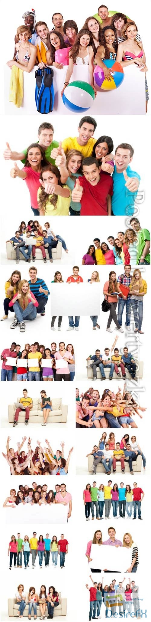 Cheerful group of people stock photo