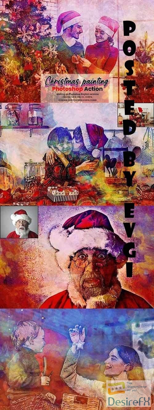 Christmas Painting Photoshop Action 5636427
