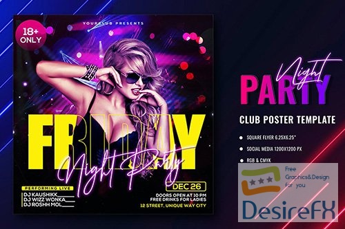 Club Night Party Poster Template